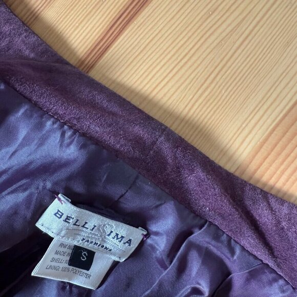 Bellissima Suede Purple Fringe Jacket Boho Western S - Picture 6 of 12